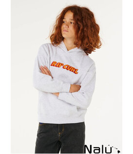 Rip Curl Eternal Shred Logo Hood Fleece Boy Light Heather Grey