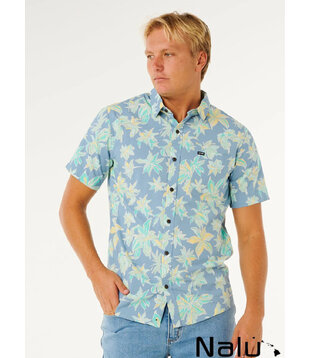 Rip Curl Sessions Short Sleeve Shirt Faded Denim