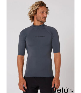 Ocean & Earth Mens Script S/S Rash Shirt Charcoal