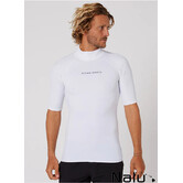 Ocean & Earth Mens Script S/S Rash Shirt White