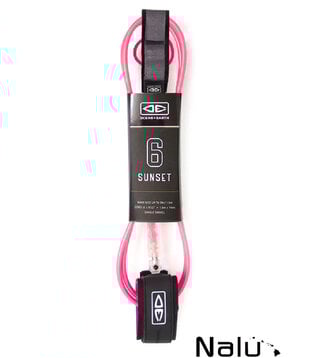 Ocean & Earth 6'0" Diamond Flex Sunset Leash Pink