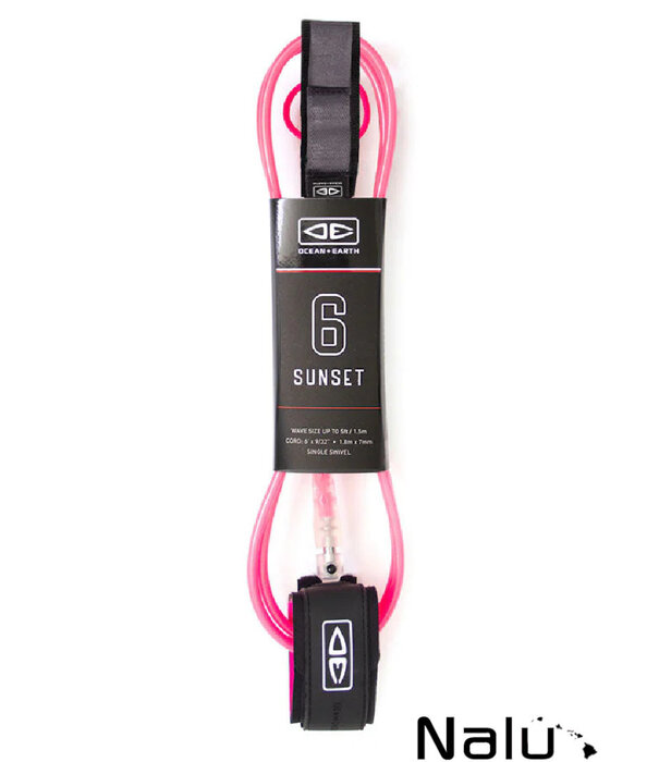 Ocean & Earth Ocean & Earth 6'0" Diamond Flex Sunset Leash Pink