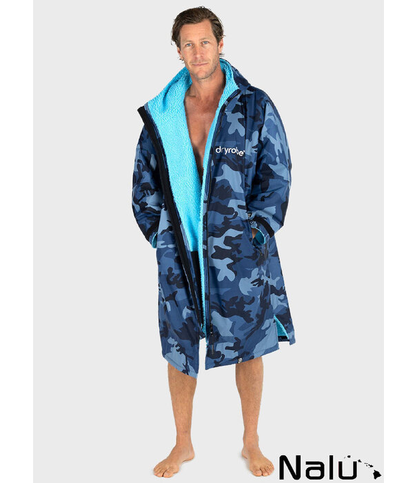 DRYROBE DRYROBE Blue Camo Blue  Advance Long Sleeve Waterproof Outdoor Changing Robe