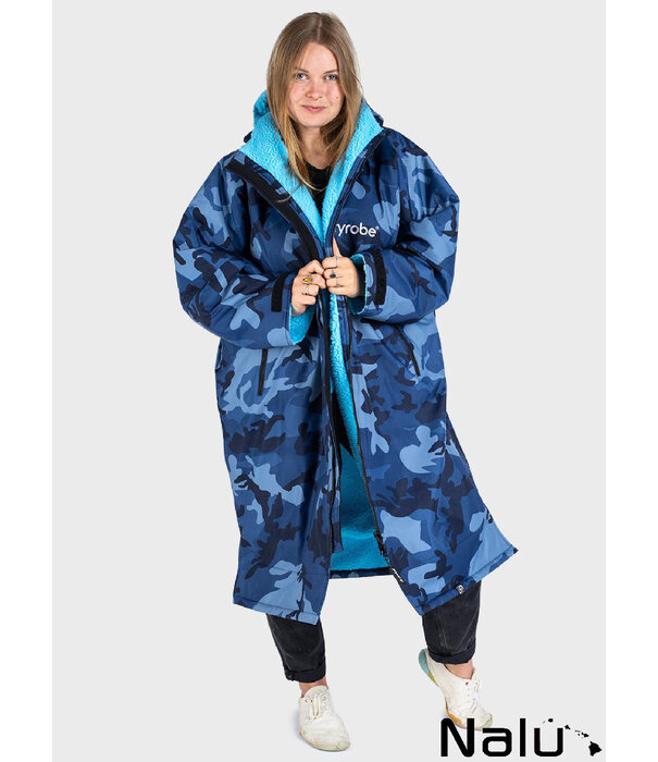 DRYROBE DRYROBE Blue Camo Blue  Advance Long Sleeve Waterproof Outdoor Changing Robe