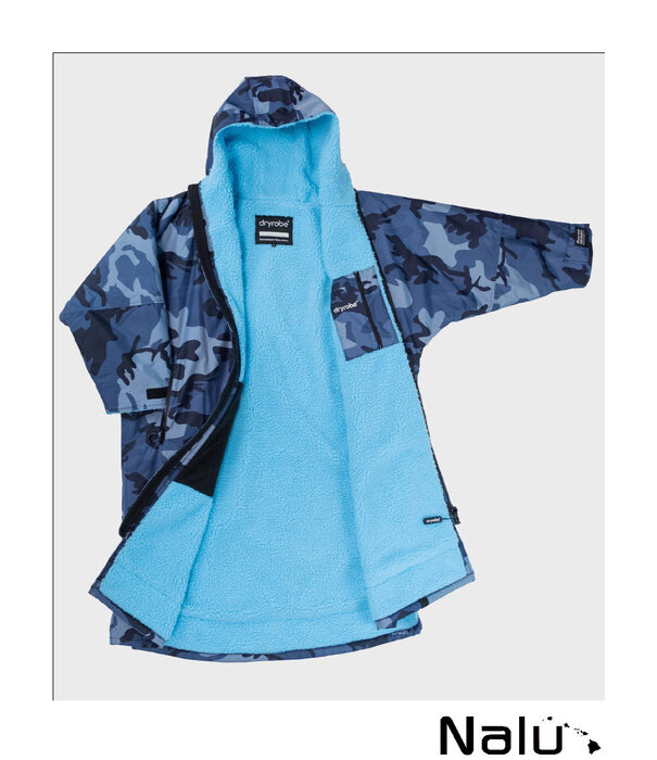 DRYROBE DRYROBE Blue Camo Blue  Advance Long Sleeve Waterproof Outdoor Changing Robe