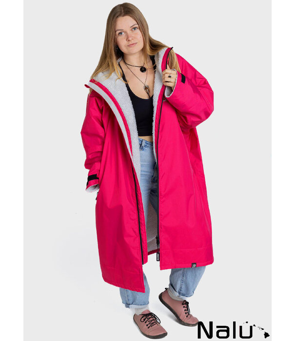 DRYROBE DRYROBE Pink Light Grey Advance Long Sleeve Waterproof Outdoor Changing Robe