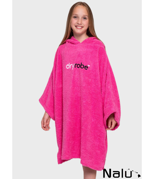 DRYROBE DRYROBE Pink Kids Towel Robe Organic Unisex Beach Poncho organic Cotton
