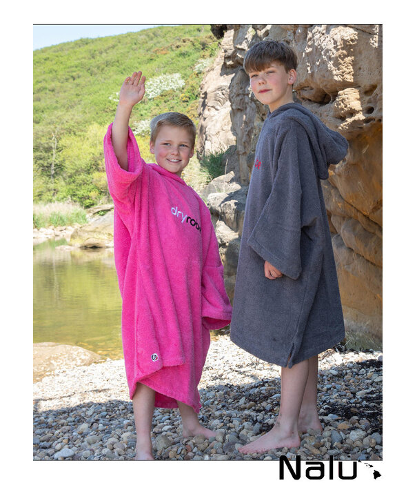 DRYROBE DRYROBE Pink Kids Towel Robe Organic Unisex Beach Poncho organic Cotton