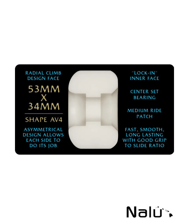 Powell Peralta Skateboard Powell Peralta 53mm 97A Dragon Form Nano Rat AV4 Wheels Whte/Blue 53mm x 34mm