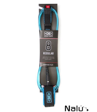 Ocean & Earth Regular 8'0" Moulded Surfboard Leash Blue