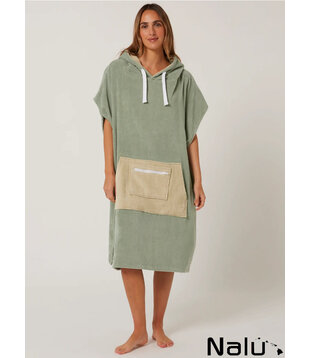 Ocean & Earth Day Dream Hooded Poncho Sage