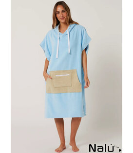 Ocean & Earth Day Break Poncho Pale Blue