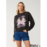 Rip Curl Party Wave Crew Fleece Washed Black