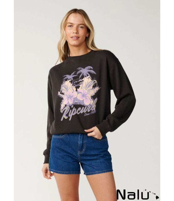 Rip Curl Rip Curl Party Wave Crew Fleece Washed Black