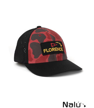 Florence Marine X Camo Airtex Trucker Hat Maroon Camo