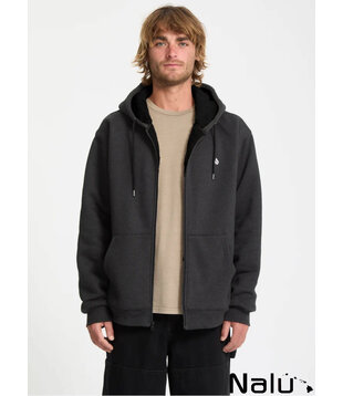 Volcom Single Stone Lined Zip Hoodie Heather Black