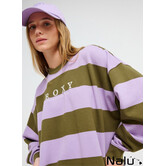 Roxy Strictly Stripes Oversized Sweater Winter Moss