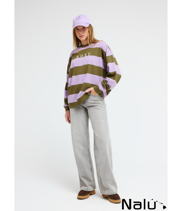 Roxy Roxy Strictly Stripes Oversized Sweater Winter Moss