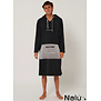 Ocean & Earth Mens Surf Essential L/S Hooded Poncho Black