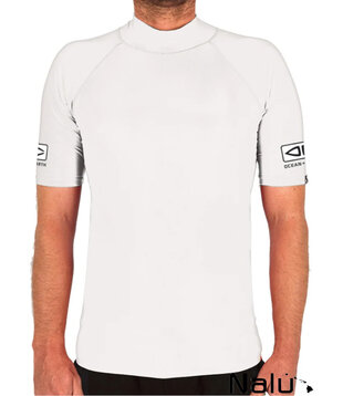 Ocean & Earth Mens Comp  S/S Rash Shirt White