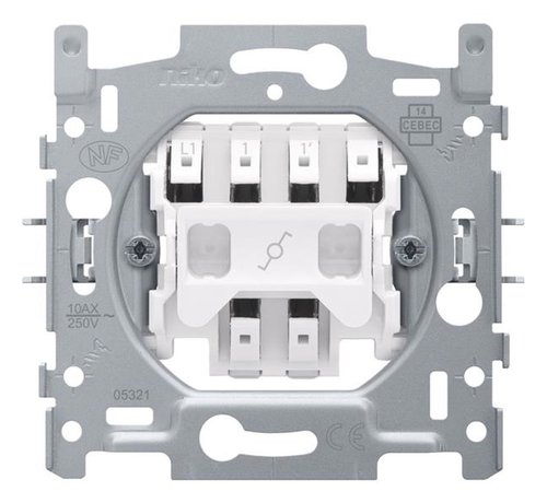 Niko Sokkel wisselschakelaar, 10 AX/250 Vac, steekklemmen, klauwbevestiging