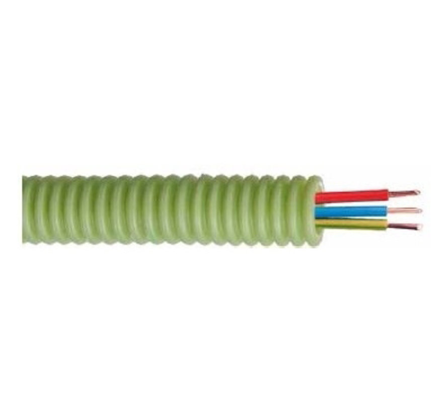 Green Flex voorbedrade buis 16mm LS0H groen + installatie H07Z1-U 3G1,5mm²