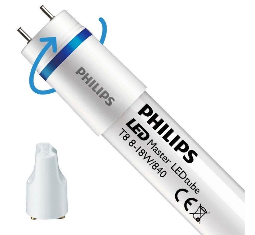 Philips LEDtube T8 MASTER (EM Mains) High Output 8W 1000lm - 840 Koud Wit | 60cm - Vervangt 18W