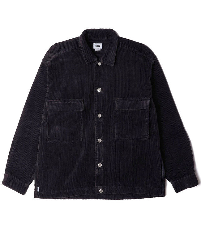 OBEY Theo Cord Shirt Jacket - Black 