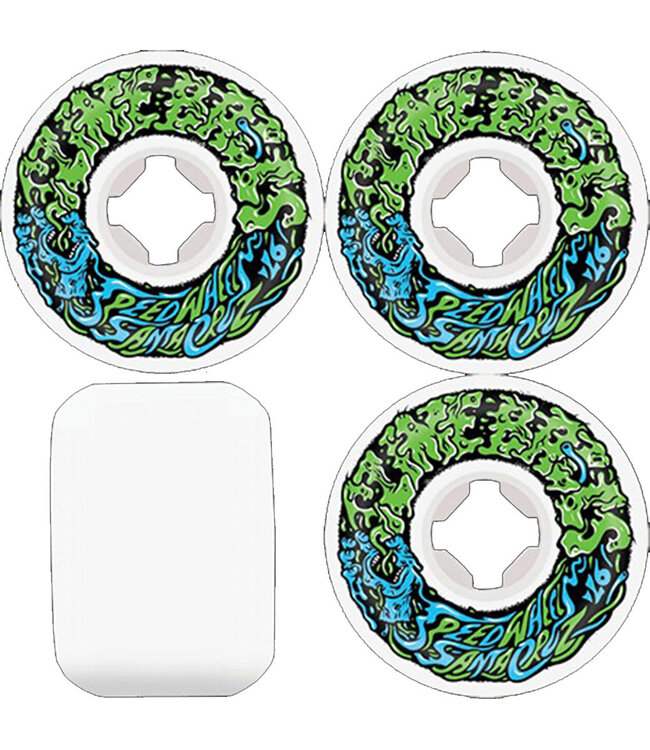 SANTA CRUZ SLIME BALLS VOMIT 2 MINI WHITE/GREEN/BLUE - 54MM 97A