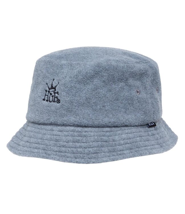 HUF Crown Polar Fleece Bucket Hat - Steel Grey