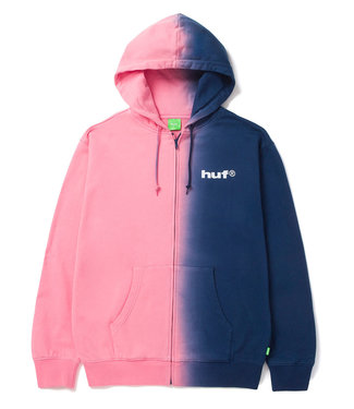HUF Split Dye F/Z Hoodie - Pink/Navy