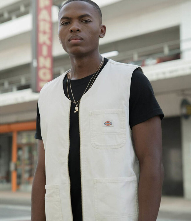 DICKIES Dickies Duck Canvas Vest Stone Washed - Cloud