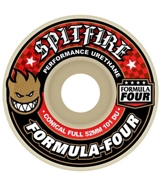 SPITFIRE WHEELS F4 Conical Full White/Red - 52Mm 101A