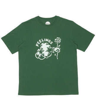 FEELINGS Cloud & Rose Ss Tee - Dark Green