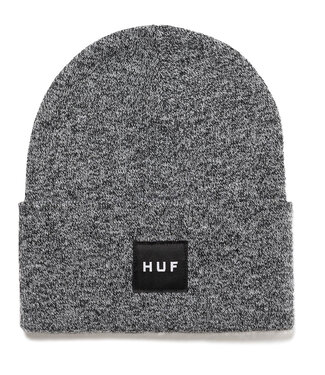 HUF Melange Box Logo Beanie - Black