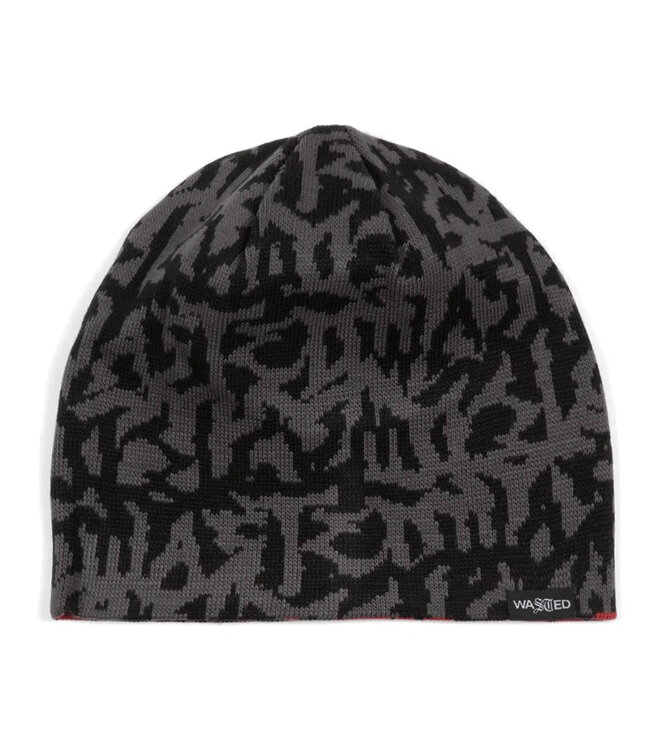 WASTED PARIS Brow Beanie Reverse Feeler - Charcoal/Fire Red