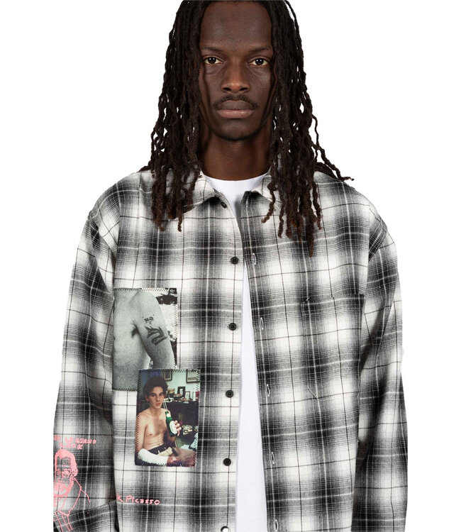 WASTED PARIS Shirt Plaid Riot - Black/White