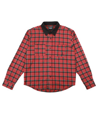 THEORIES Cascadia Cord Collar Flannel Shirt - Brick