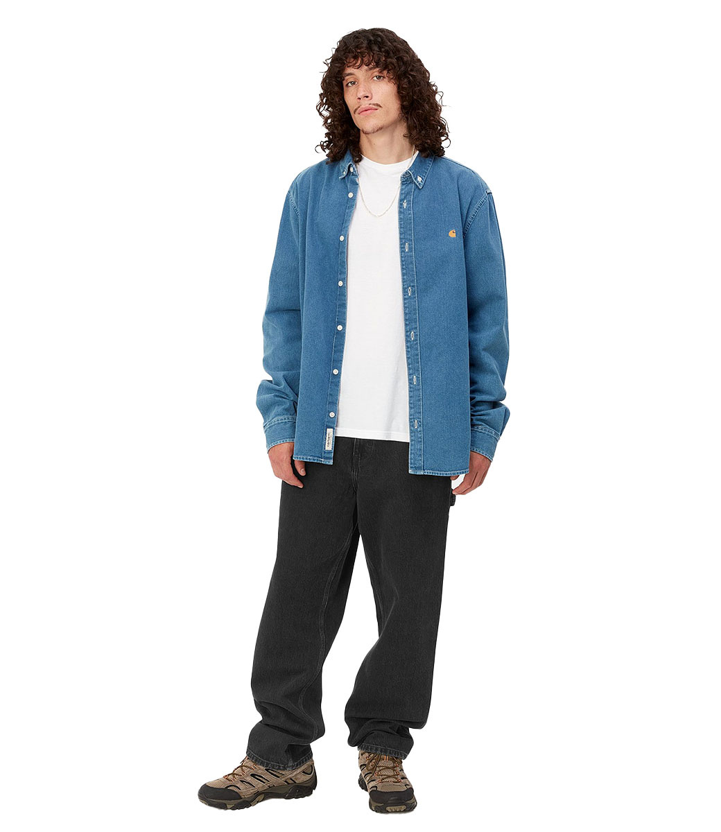 CARHARTT WIP Single Knee Pant - Black/Stone Washed