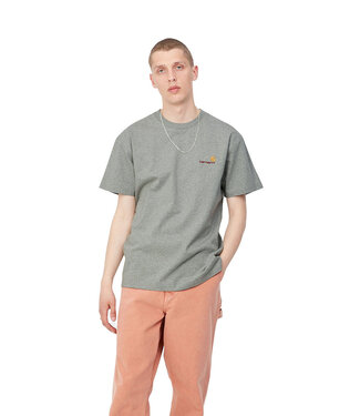 CARHARTT WIP S/S American Script T-Shirt - Grey Heather