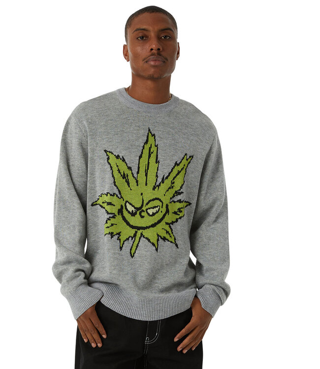 HUF Greench Buddy Crewneck Sweater - Heather Grey