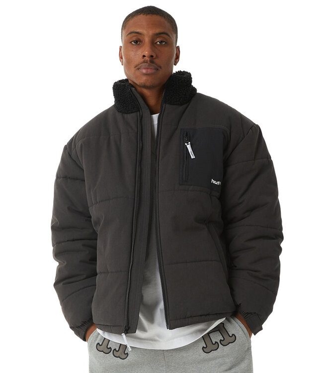 Huf Siple Puffer Jacket - Black I Skateshop.Be - Skateshop.be