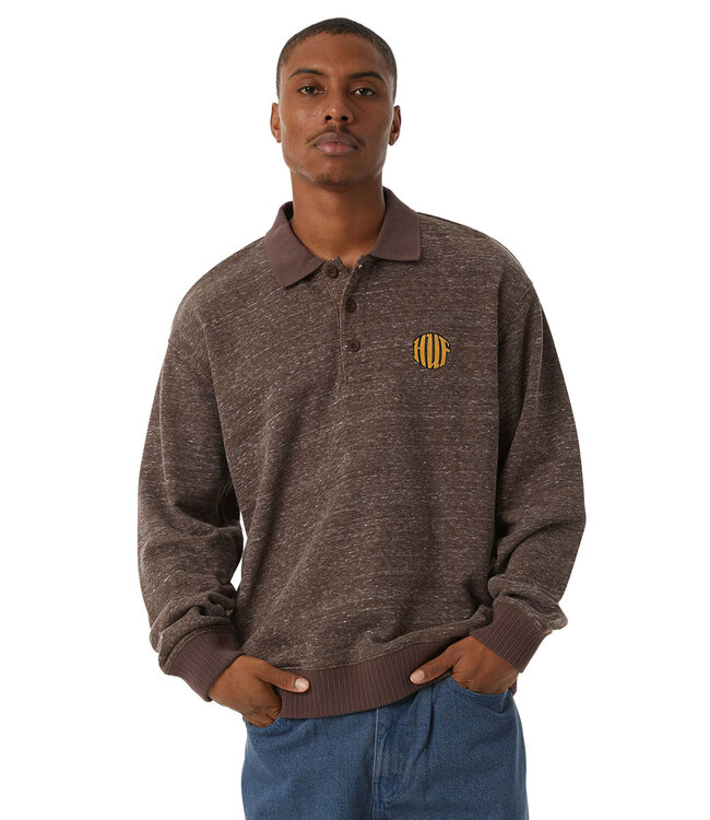 HUF Winston Polo Fleece - Coffee