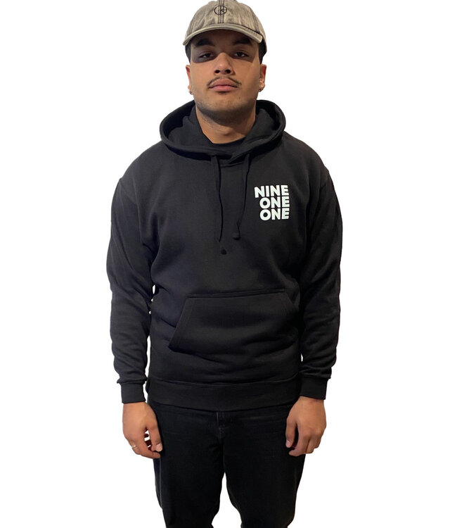 NINE ONE ONE Shield Hoodie - Black