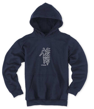 THEORIES Grid Trademark Hoodie - Navy