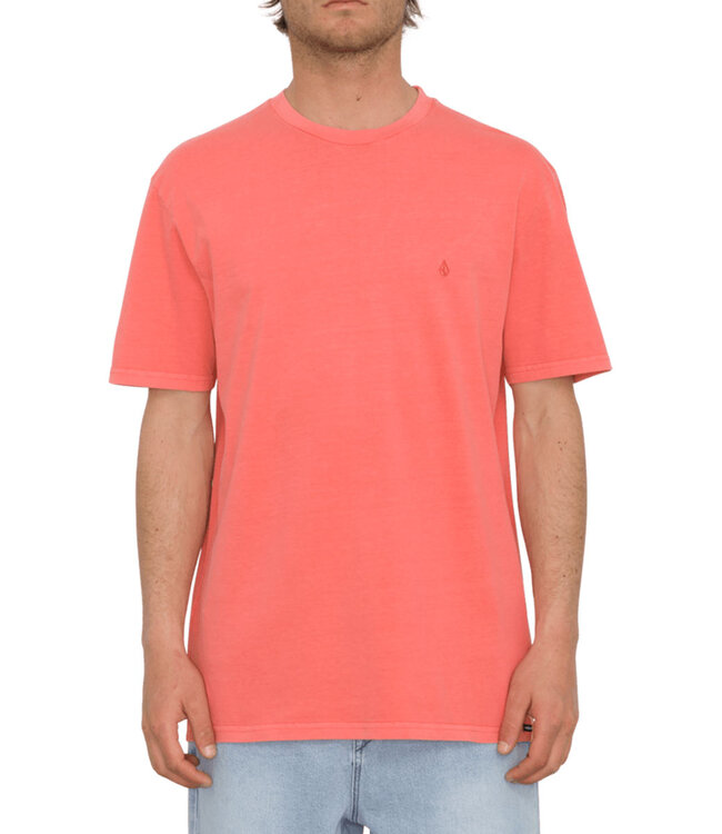 VOLCOM Solid Stone Emb T-Shirt - Washed Ruby
