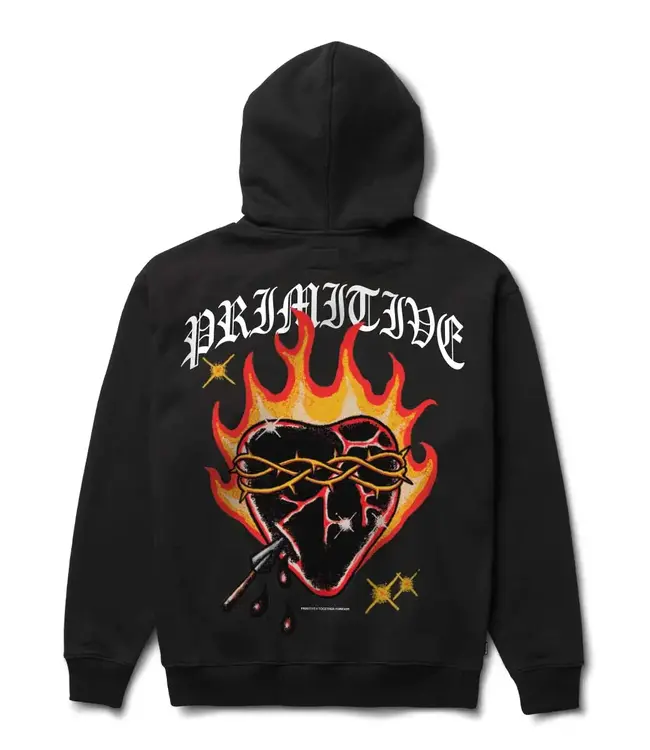 PRIMITIVE Flames Zip Hood - Black