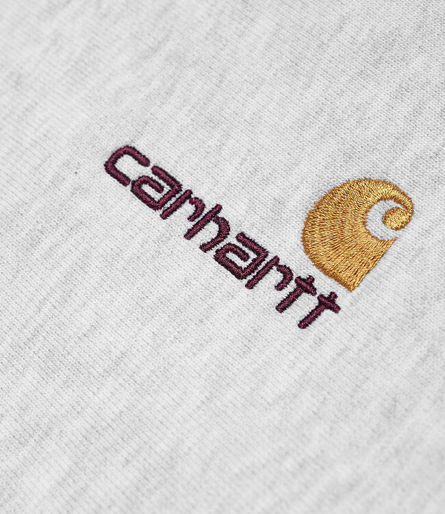CARHARTT WIP Half Zip American Script Sweat - Ash Heather