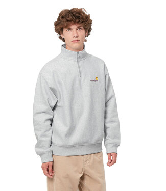 CARHARTT WIP Half Zip American Script Sweat - Ash Heather