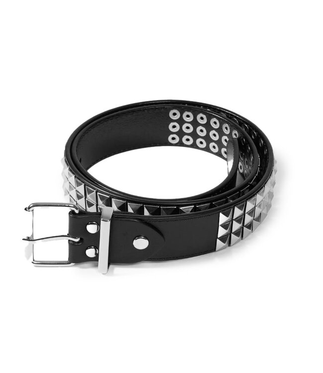 WASTED PARIS Belt Iron Real Leather - Black/Silver